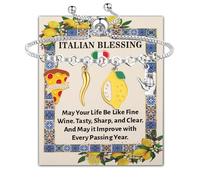 SEIRAA Italian Horn Bracelet Italian Blessing Gifts Italian Jewelry Italian Lemon Bracelet Italian Mama Gifts, L, Stainless Steel, no gemstone