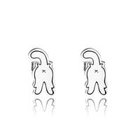 SEIRAA Kitty Butt Stud Earrings Cat Butt Jewelry Cat Lover Gifts Cat Lady Earrings Kitten Stud Earrings Kitty Butt Merch, Stainless Steel, not knowns