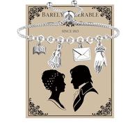 SEIRAA Literature Inspired Bracelet Elizabeth & Darcy Gifts Barely Tolerable Gifts Pemberley Jewelry, L, Stainless Steel, no gemstone