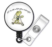 SEIRAA Microbiology Badge Reel Micro Tech Gifts Microbiology Scientist Badge Holder Off to See What Grew Overnight Gifts (Grew Overnight br)