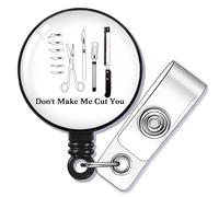 SEIRAA Pathologists Badge Reel Pathology Badge Holder Pathologist Assistant Gifts Don't Make Me Cut You Surgical Assistant Gifts PA ID Badge Clip (Cut You br)