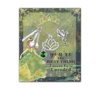 SEIRAA Princess Inspired Necklace Frog Lover Gifts You're The Best Thing i Never Knew I Needed Frog Movie Jewelry, 1, Stainless Steel, No Gemstone