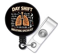 SEIRAA Respiratory Therapist Badge Reel Respiratory Therapy Gifts Lung Therapist Gift RT Nurse Gift Day Shift Breathing Specialist Badge Clip (Day Shift br)