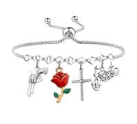 SEIRAA Vashwood Inspired Bracelet Vashwood Lover Gifts Cross Punisher & Gunslinger Jewelry Anime Fans Bracelet, L, Stainless Steel, no gemstone