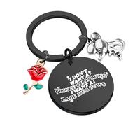 SEIRAA Zade Meadows Keychain, Prince Charming, S, Engraved Sentences, Stainless Steel, Square, Novelty, Unisex-Adults, Red