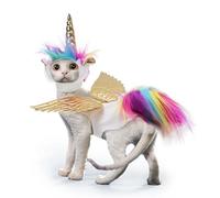 SEIS Halloween Cat Unicorn Costume and Hat, Funny Pet Wings Clothes, Creativity Kitty Apparel for Cosplay Cats Small Dogs (Chest Circumference 14.2"-20.5")
