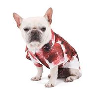 SEIS Halloween Pet T-Shirt, Simulated Blood Dog Costume Hoodie, Horrible Cat Clothes, Breathable Dogs Shirt for Cats Small Medium Puppy Teddy Boy Girl (XL (Chest Circumference 21.7"))