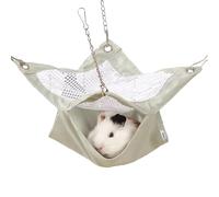 SEIS Waterproof 2 Layers Sugar Glider Mesh Hammock Summer Hamster Sleeping Nest Small Animal Hanging Bed for Guinea Pig House Bedding Squirrel Rat (Green, 11.4"x11.4")