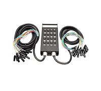 Seismic Audio - New 16 Channel XLR Send Splitter Snake Cable with Box - Two Trunks 15' and 30' Fantails - Pro Audio Stage, Studio, Road Split Y Extension Cables