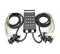 Seismic Audio - New 16 Channel XLR Send Splitter Snake Cable with Box - Two Trunks 15' Fantails Each - Pro Audio Stage, Studio, Road Split Y Extension Cables