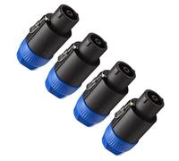 Seismic Audio - New Pack of Four Speakon Connector 8 Pole Plug with Metal Latch Lock for Speaker Cables. Can fit 8-16 mm Cables.