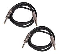 Seismic Audio Q12TW5-2Pack 5-Feet 1/4 to 1/4-Inches 12-Gauge 2 Conductor Speaker Cable