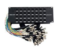 Seismic Audio Rack Mount 32 Channel TRS Combo Splitter Snake Cable-5' and 15' XLR Trunks (SARMSS-32x515)