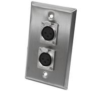 Seismic Audio SA-PLATE2 Dual XLR Female Stainless Steel Wall Plate
