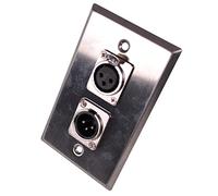 Seismic Audio SA-PLATE32 Stainless Steel Wall Plate XLR Male and Female Connector for Cable Installation