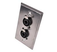 Seismic Audio SA-PLATE33 Stainless Steel Wall Plate Dual 1/4-Inch and XLR Combo Jacks for Cable Installation
