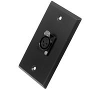 Seismic Audio SA-PLATE5 Black Stainless Steel Wall Plate with Single XLR Female Connector