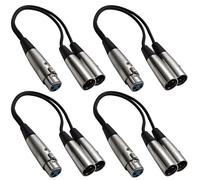 SEISMIC AUDIO SA-Y2 4 Pack 1-Feet Splitter Patch Cables 1 XLR Female to 2 XLR Male