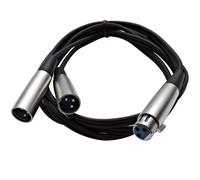 Seismic Audio - SA-Y2.5-5' Splitter Patch Cable - 1 XLR Female to 2 XLR Male