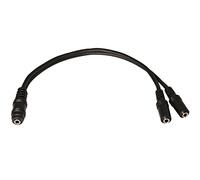 Seismic Audio SA-Y20 9" 3.5mm Stereo Female to Dual 3.5mm Female Y Splitter Cable - Stereo Split