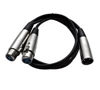 Seismic Audio - SA-Y4.3-3' Splitter Patch Cable - 1 XLR Male to 2 XLR Female