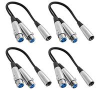 SEISMIC AUDIO SA-Y4 4 Pack 1-Feet Splitter Patch Cables 1 XLR Male to 2 XLR Female