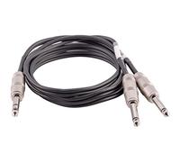 Seismic Audio SA-Y86 6 Foot 1/4" TRS Male to Dual 1/4" TS Y Splitter Cable - Interface Cord