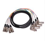Seismic Audio SAXFRA-4x7 4-Channel 7-Feet XLR Male to Right Angle XLR Female Snake Cable