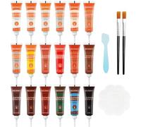 SEISSO Leather and Vinyl Repair Kit, Suitable for Seats, Sofas and Car Furniture, Jacket, Leather Shoes and Other Interior Decorations, 18 Colors with Scraper, Brush and Palette