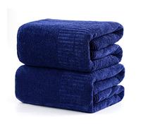 SEISSO Pack of 2 Bath Towel, Premium Bamboo Fibre Bath Sheets 90 x 160cm, Super Soft, Highly Absorbent and Quick Dry Bath Sheet, Use for Hotel, Spa, Bathroom, Sports Towels, Yoga Towel, Dark Blue