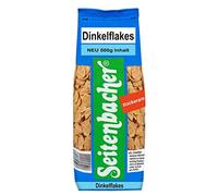 Seitenbacher Spelt Flakes Whole Grain Low Sugar Crisp Large Flakes Wheat Free 6 Pieces (6 x 500 g)