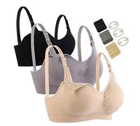 Seitop 3 Pack Nursing Bra for Woman, Seamless Breastfeeding Bras M