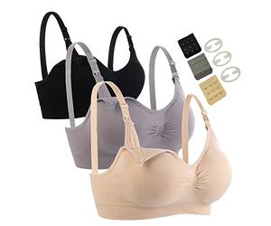 Seitop 3 Pack Nursing Bra for Woman, Seamless Breastfeeding Bras S