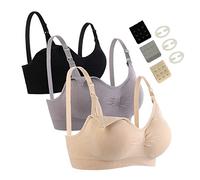 Seitop 3 Pack Nursing Bra for Woman, Seamless Breastfeeding Bras XL