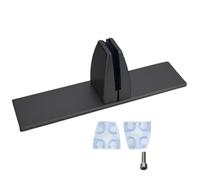 SEIWEI 1 Pack T Shaped Desk Partition Clamp, Aluminum Alloy Sneeze Guard Clamp Bracket Support with Freestanding Base for 2-25mm Partition (Black)