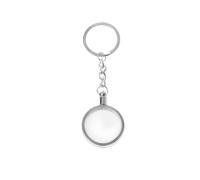 SEIWEI 1 Pcs Coin Bezel Keychain, Round Key Ring Coin Holder Keychain for 30mm Diameter Coins Photos (Silver)
