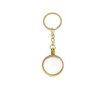 SEIWEI 1 Pcs Coin Bezel Keychain, Round Key Ring Coin Holder Keychain for 30mm Diameter Coins Photos (Gold)