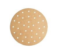 SEIWEI 100PCS Air Fryer Liners Disposable 20cm, Round Perforated Parchment Paper for Air Fryer Unbleached Non-stick, Air Fryer Paper Liners Oil-proof Water-proof for Microwave Oven, Brown