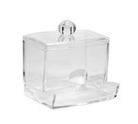 SEIWEI 1Pcs Clear Cotton Bud Swab Dispenser Q-Tip Storage Holder Acrylic Organizer with Lid for Makeup Pads, Small Cosmetics, Tools