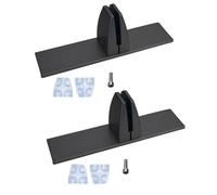 SEIWEI 2 Pack T Shaped Desk Partition Clamp, Aluminum Alloy Sneeze Guard Clamp Bracket Support with Freestanding Base for 2-25mm Partition (Black)