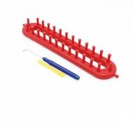 SEIWEI 26cm Red, Long Knitter Loom with Pins & Hook Tool, Crochet Machine for Hand Knitted Scarves, Blankets, 26/36/47/58 Teeth, DIY Knitting Looms Set