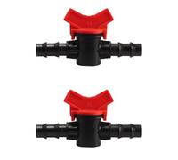 SEIWEI 2Pcs Black Barbed Ball Valves Shut Off Switch Hose Connector Flow Control Valve for Garden, Drip Irrigation Tube(12-12 mm)