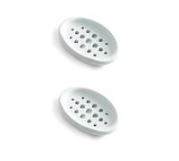 SEIWEI 2PCS Soap Dish, Blue Soap Holder Silicone Soap Case Drain Clothes Brush Soap Dish for Bathroom Kitchen Counter Top Travelling