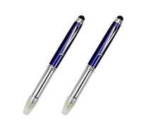 SEIWEI 3 in 1 LED Pen Torch, Multifunctional Ballpoint Stylus Pen with Light, Black Ink, Compatible with Most Smartphones, Tablets and Touchscreen Devices, 2PCS