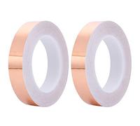SEIWEI 30M Copper Foil Tape, 2PCS 15mm Adhesive Copper Tape, Stained Glass Metal Tape, Conductive Adhesive Copper Tape For EMI Shielding, Stained Glass, Crafts, Electrical Repairs