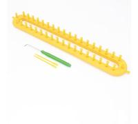 SEIWEI 36cm Yellow, Long Knitter Loom with Pins & Hook Tool, Crochet Machine for Hand Knitted Scarves, Blankets, 26/36/47/58 Teeth, DIY Knitting Looms Set