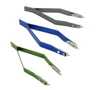 SEIWEI 3Pcs V-Shaped Tweezers Watch Spring Bar Tool Metal Repairing Accessories for Watchmaker, Repairer, Craftsmen, Amateurs(Blue+Green+Grey)