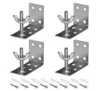 SEIWEI 4 Pcs L Bracket with Wingnuts for Inside Wall Ceiling Shade | Universal Folding Blind Brackets, for Woven Wood, Bamboo and Cellular Roman Blinds