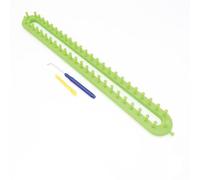 SEIWEI 47cm Green, Long Knitter Loom with Pins & Hook Tool, Crochet Machine for Hand Knitted Scarves, Blankets, 26/36/47/58 Teeth, DIY Knitting Looms Set