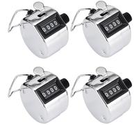 SEIWEI 4Pcs 4 Digit Number Mini Hand Held Tally Counters Manual Clicker Counter for Schools, Stadiums, Golf Courses, Laboratories